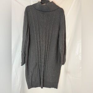Banana Republic Dark Gray Knit Sweater Dress Sz Lg